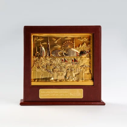 Metal Stand with Leather Frame