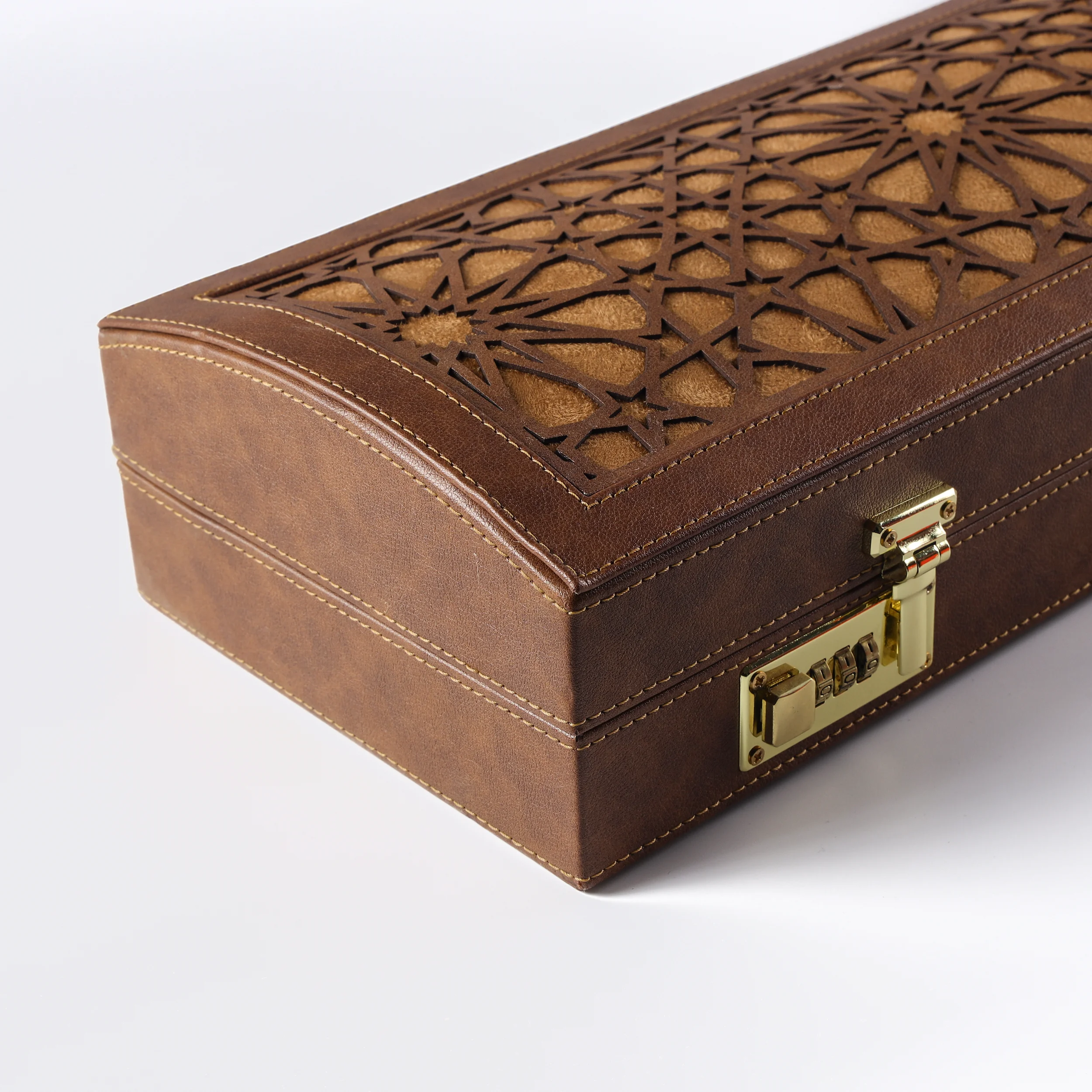 Luxury Cane Leather Box – Brown - Image 5